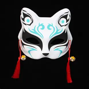 日式半臉貓面具狐狸面具PVC面具cosplay舞會面具寫真面具火花大會