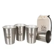 Outdoor 304 Stainless Steel Cup Set Camping Cup 4/6/8PCS Camping Portable Water Cup Travel Coffee Cup Picnic Barbecue Cu