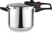 [Magefesa] Practika Plus Super Fast Pressure Cooker, 6.3 Quart, 18/10 Stainless Steel, Suitable Induction, Excellent Heat Distribution, 5-Layer encapsulated Heat Diffuser Bottom, 5 Safety Systems