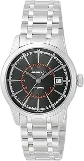 [Hamilton] H40555131 Men's Watch, American Classic Railroad Automatic, Black Dial, Stainless Steel, Sapphire Crystal, Automatic Winding, Water Resistant to 5 ATM, 1.5 inches (38.5 mm), Swiss Watch,