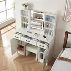 Large Vanity Table Stool Set LED Mirror Makeup Dressing Table Gifts For Women