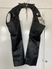 HARLEY DAVIDSON CHAP CLASSICA LEATHER BLACK CHAPS MOTORCYCLE BIKER RIDING GEAR