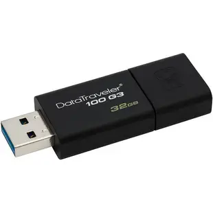 KINGSTON 金士頓 DT100G3/32GB 64GB 128GB 行動碟 隨身碟 全黑配色滑蓋式 USB 3.0