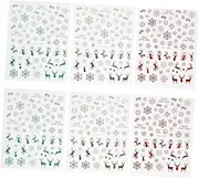 minkissy DIY Christmas Nail Art Stickers Snowflake Elk Design Gel Nail Decals Xmas Decorations
