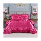 Hot Pink Comforter Set,Queen Bed Set Satin Sheets,Luxuxy Satin Comforter Set,...