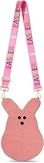 [NLCAC] Easter Bunny Beaded Purse Crossbody Bag Pink Beaded Bag Adjustable Spring Holiday Strap Shoulder Bag for Women