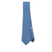 [Ferragamo] Ferragamo Polka-dot Pattern Silk Tie ONE SIZE BLUE