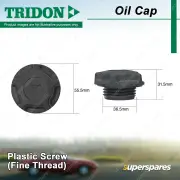 Tridon Oil Cap for Toyota Aurion Avensis Camry ACV36R ACV40R Echo Hiace TRH201R