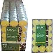 LYLAC Citronella Tealights Candles 15PCS in PDQ, Approx Burning TIME 4HOURS