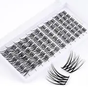 LANKIZ DIY Eyelash Extension,Cluster Lashes Individual Lash Extensions,72 Clusters, Soft and Lightweight 8-16mm Mix Resuale Wide Band Cluster Lashes for Home use (Fantasy-C-Curl)