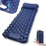 L.StarryIsland Self-Inflating Sleeping Mat, 8 cm Ultralight Sleeping Mat with Cushion and Foot Pump, 198 x 68 cm, Portable Compact Camping Mattress, Camping Air Mattress for Hiking, Outdoor, Travel
