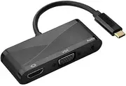 BRIGHTFUFU to Vga Adapter Converter Cable USB C to Vga with Audio Compatible with Pro PC Supports Resolution Black
