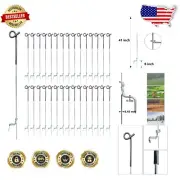 Heavy-Duty 41-Inch Step-In Fence Posts, 30-Pack for Farming & Crowd Control