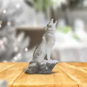 9"H Howling Wolf Figurine Room Decor