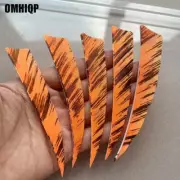 4" Shield Arrow Feather Flu Orange Ink Fletches RW For Traditional Bow Arrow