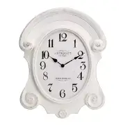 Shabby Chic Wooden Wall Clock Farmhouse Rustic White Decorative Wooden Carved...