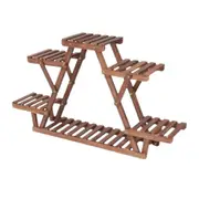 Pine Wood Plant Stand Triangle In Outdoor Flower Succulent Pots Shelf Heavy Duty