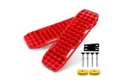 BUNKER INDUST Recovery Tracks 10T Boards /w 4 Mounting Pins Sand Mud Snow 4x4 Accessories Red