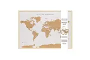 Travel Map Framed Cork Board Around The World Places Tour w Hook Large
