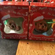 2 lot NEW Buff Cocker Spaniel Dog Shatterproof Ball Ornament 3" by E & S Pets