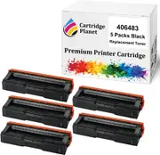 5 Pack Black Compatible Toner Cartridge for Ricoh TYPE-SP310HSB 406483 (6,500 Pages) for Ricoh Aficio SP C231SF C232DN C232SF C242DN C242SF C312DN C320DN