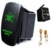 Adrenaline Cycles Dual Back Lit Led Green Light Apocalypse Rocker Switch On Off