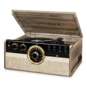 Victrola Record Player 6-in-1 Mid Century Modern Bluetooth 3-Speed Turntable