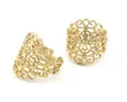 Adjustable Ring Filigree Raw Rrass (20mm 10US inner size) 3062