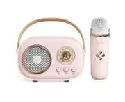 Mini Karaoke Machine,Karaoke Machine for Kids and Adults,Cute Karaoke with Microphone Set,Portable Bluetooth Speaker with Microphone,Retro Handheld