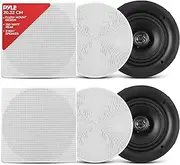 Pyle 8.0" Ceiling Wall Mount Speakers - Pair of 2-Way Full Range Sound Stereo Speaker Audio System Flush Design w/Electronic Crossover Network 40Hz-20kHz Frequency Response & 250 Watts Peak