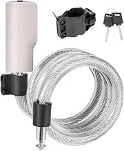Cycling Lock Cable | 3.94ft Coiled Security Bike Cable Lock,Long Security Chain with Key Mounting Bracket Bike Accessories for Men, Women & Outdoor