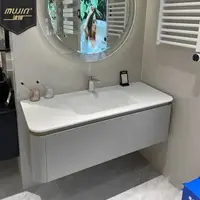 在飛比找樂天市場購物網優惠-意式智能簡歐圓弧角浴室櫃麗耐一體盆實木烤漆洗手洗臉盆浴櫃