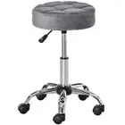 HOMCOM 13.75 x 19.25 Round Vanity Stool with Height Adjustable Lift, Luxury and