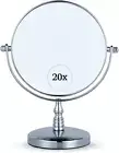 20X Magnifying Makeup Mirror with Stand - Double-Sided 20X/1X Vanity Design for