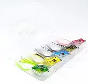 WANBY Ray Frog Lures Artificial Soft Baits Set - Jigging Fishing Lure With Hooks - Tackle for Freshwater/Saltwater (5PCS)
