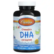 2 X Carlson, Kid's Chewable DHA, Bursting Orange, 100 mg, 180 Soft Gels