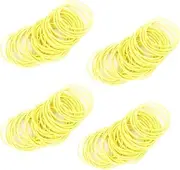 100 PCS Elastic Hair Bands, 2mm Thin Hair Bobbles Seamless Ponytail Holders for Fine Hair, Strong Small Bulk Hair Ties No Metal Gentle Elastics No Damage Snag Free for Women Girls Kids (Yellow)