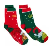 The Grinch & Max Crew Socks - 2 pairs - Sock Youth Size 9-11. Shoe Size 5-8 NEW