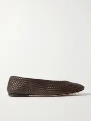 [Bottega Veneta] Bottega Veneta - Intrecciato Leather Ballet Flats - Brown - EU 40 EU 40 Brown