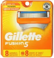 Gillette Fusion5 Regular Razor Blades, Fits Power, 8 Cartridges