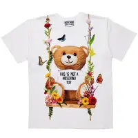 在飛比找Yahoo!奇摩拍賣優惠-MOSCHINO 鞦韆小熊短袖T恤-白色