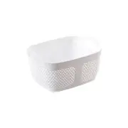 NEPA Market White Plastic Patterned Basket Storage Organizer Pantry - Size Small