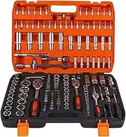 LEDON 172Pcs Ratchet Spanner Socket Set 1/2" 1/4" 3/8" DIY Tool Kit Wrench Tool Set for Auto Repairing and Household with Storage Case