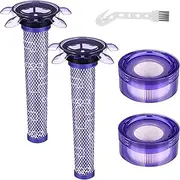 Upgraded V8 Vacuum Filter Replacement Kit Compatible with Dyson V8 New Version SV25/ Dyson V8 Animal Extra 405901-01/Dyson V7 New Model SV37 Cordless Vacuum, 2 Filter Kits, Replaces Part # 965661-05