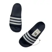 Adidas Mens Adilette Shower Locker Slide Water Sandal Navy/White GZ5920 Sz 7
