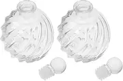 Zerodeko Home Decor Aromatherapy Bottles 2pcs Glass Diffuser Jars Flat Base Easy to Fill