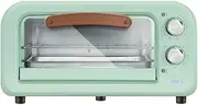 Toaster Oven Mini Oven Multifunctional Household Baking Electric Oven Pizza Cake Oven 12L Large Capacity 60 Minute Timer 800W 90~230°C Temperature Control Kitchen Tools Green Halogen ovens/13287