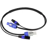 Blizzard Cables DMX 3-Pin and PowerCON Blue/Grey, 3 ft Combo Cable