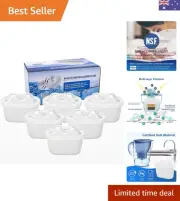 Certified Replacement Water Filter Cartridges for All Brita Jugs,Mavea,Maxtra...