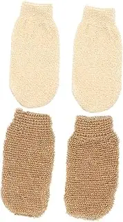 4pcs Body Exfoliating Bath Gloves Men Large Deep Exfoliating Mitts Bath Glove
